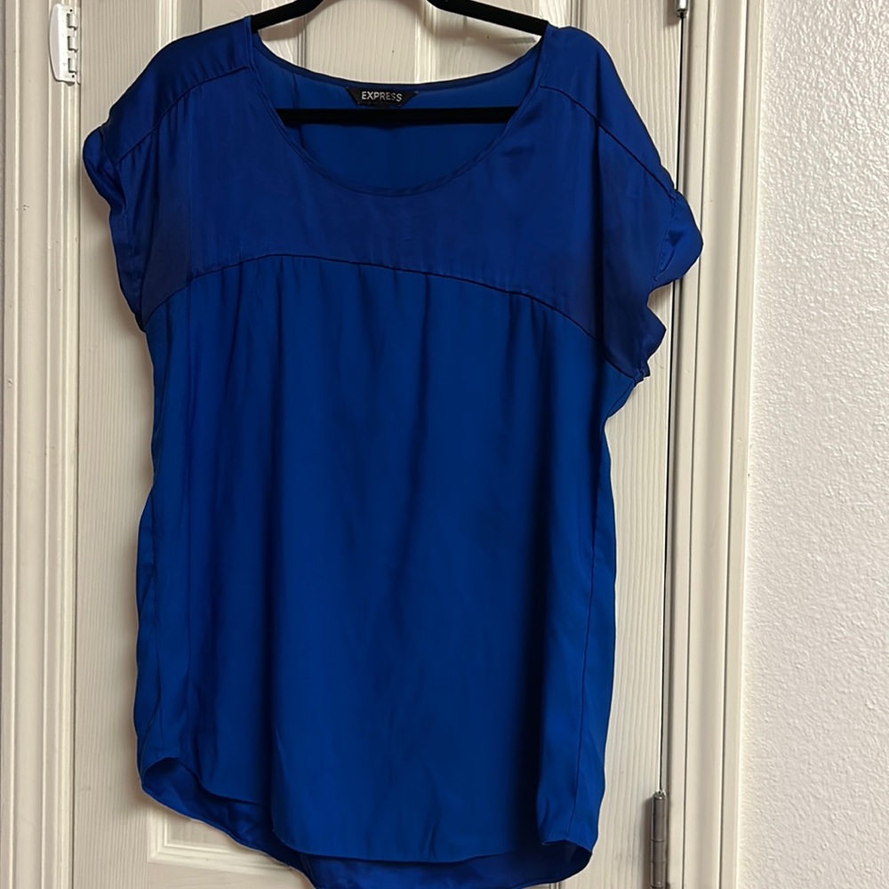 Vibrant blue blouse Express large